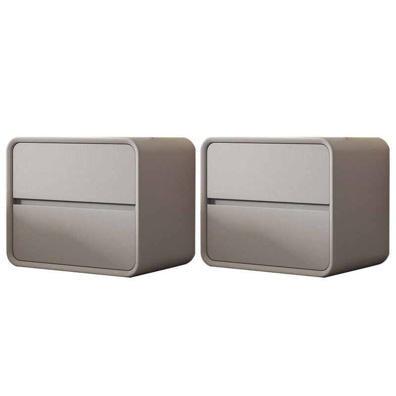 Table table de chevet de table en cuir moderne en cuir avec 2 tiroirs