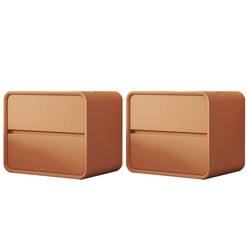 Table table de chevet de table en cuir moderne en cuir avec 2 tiroirs