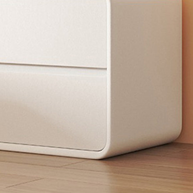 Comodino moderno per accento in pelle per cabidiere con 2 cassetti