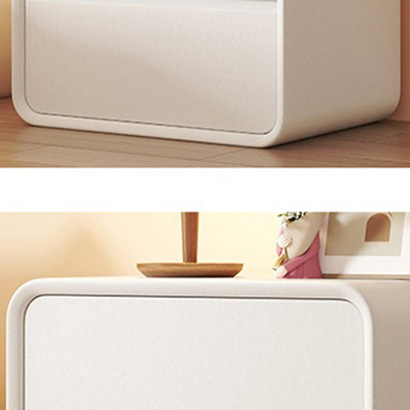 Table table de chevet de table en cuir moderne en cuir avec 2 tiroirs