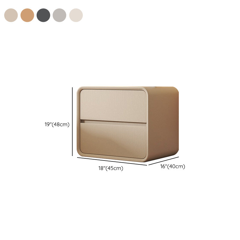 Comodino moderno per accento in pelle per cabidiere con 2 cassetti