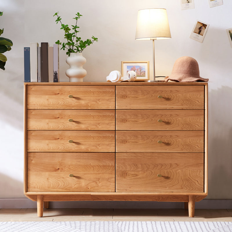 Traditional Horizontal Double Dresser Wood Storage Dresser with Drawers for Home 49"L x 18"W x 39"H Clearhalo 'Bedroom Furniture' 'Dressers & Chests' 'dressers_chests' 'furn' 'furn_dressers_chests' 'Furniture' 7549514