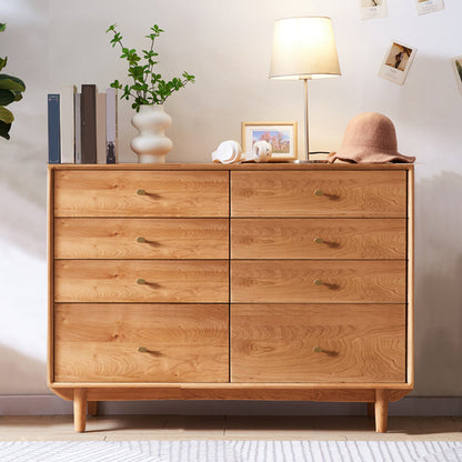 Traditional Horizontal Double Dresser Wood Storage Dresser with Drawers for Home 49"L x 18"W x 39"H Clearhalo 'Bedroom Furniture' 'Dressers & Chests' 'dressers_chests' 'furn' 'furn_dressers_chests' 'Furniture' 7549514