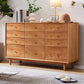 Traditional Horizontal Double Dresser Wood Storage Dresser with Drawers for Home Clearhalo 'Bedroom Furniture' 'Dressers & Chests' 'dressers_chests' 'furn' 'furn_dressers_chests' 'Furniture' 7549519