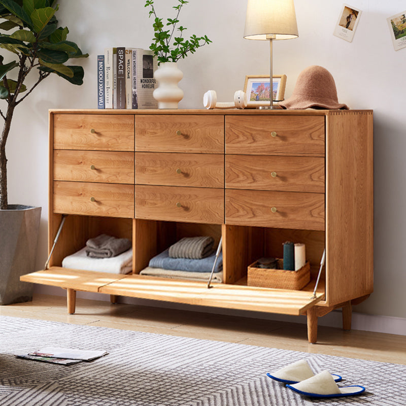 Traditional Horizontal Double Dresser Wood Storage Dresser with Drawers for Home Clearhalo 'Bedroom Furniture' 'Dressers & Chests' 'dressers_chests' 'furn' 'furn_dressers_chests' 'Furniture' 7549525