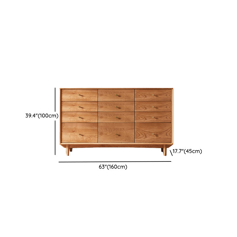 Traditional Horizontal Double Dresser Wood Storage Dresser with Drawers for Home Clearhalo 'Bedroom Furniture' 'Dressers & Chests' 'dressers_chests' 'furn' 'furn_dressers_chests' 'Furniture' 7549527