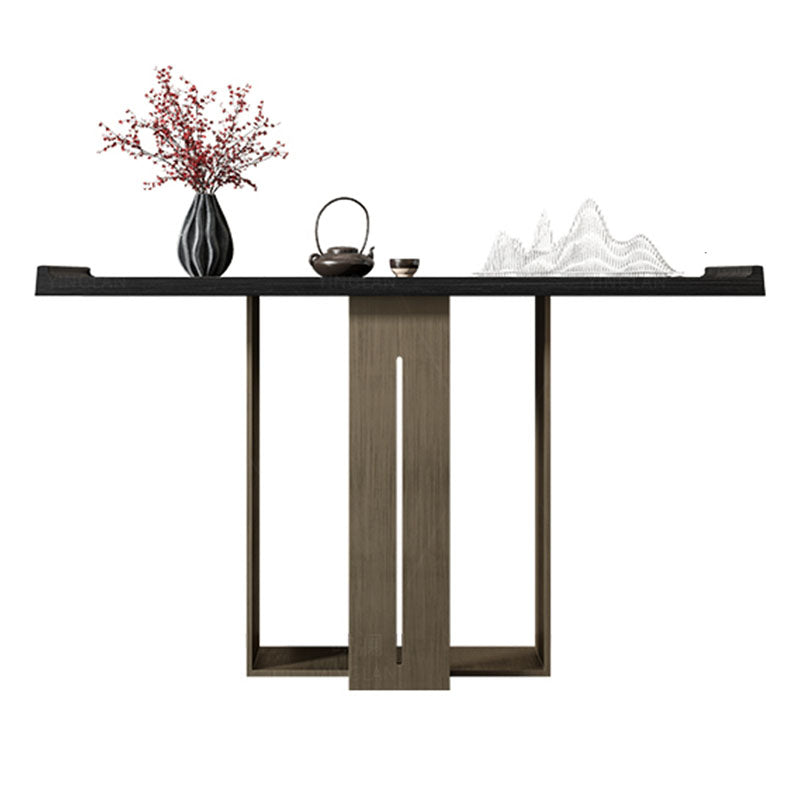 Rectangle Modern Console Table Brown/Black Wood Console Sofa Table Clearhalo 'Console Tables' 'console_tables' 'Entry & Mudroom Furniture' 'furn' 'furn_console_tables' 'Furniture' 7549591