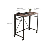 Bureau rectangulaire à la maison pliante de 15,7 pouces de largeur de largeur avec roues lance-roues
