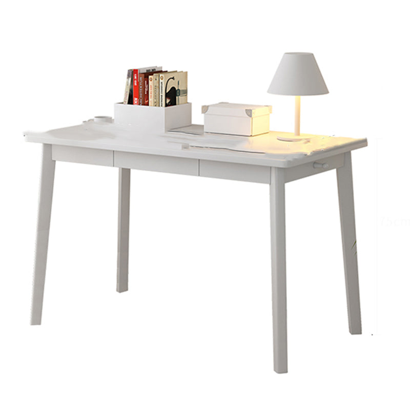 Bureau d'écriture industriel en bois massif bourse rectangulaire avec 3 tiroirs