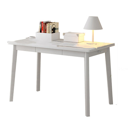 Bureau d'écriture industriel en bois massif bourse rectangulaire avec 3 tiroirs