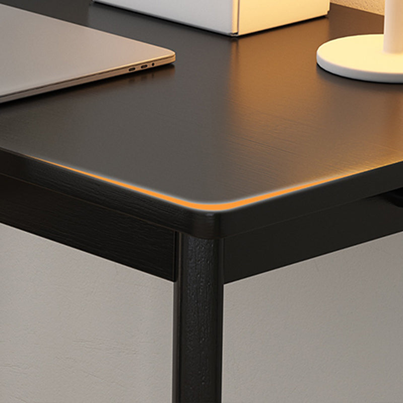 Bureau d'écriture industriel en bois massif bourse rectangulaire avec 3 tiroirs