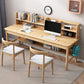 Contemporary Rectangular Solid Wood Writing Desk 3 Drawers H-shape Base Computer Desk 71"L x 24"W x 43"H Natural Clearhalo 'furn' 'furn_office_desk' 'Furniture' 'Office Desks' 'Office Furniture' 'office_desk' 7549742