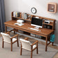 Contemporary Rectangular Solid Wood Writing Desk 3 Drawers H-shape Base Computer Desk 63"L x 23.6"W x 43"H Walnut Clearhalo 'furn' 'furn_office_desk' 'Furniture' 'Office Desks' 'Office Furniture' 'office_desk' 7549744