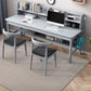 Contemporary Rectangular Solid Wood Writing Desk 3 Drawers H-shape Base Computer Desk Grey Clearhalo 'furn' 'furn_office_desk' 'Furniture' 'Office Desks' 'Office Furniture' 'office_desk' 7549746