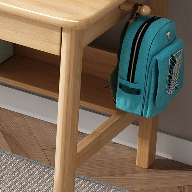 Contemporary Rectangular Solid Wood Writing Desk 3 Drawers H-shape Base Computer Desk Clearhalo 'furn' 'furn_office_desk' 'Furniture' 'Office Desks' 'Office Furniture' 'office_desk' 7549754