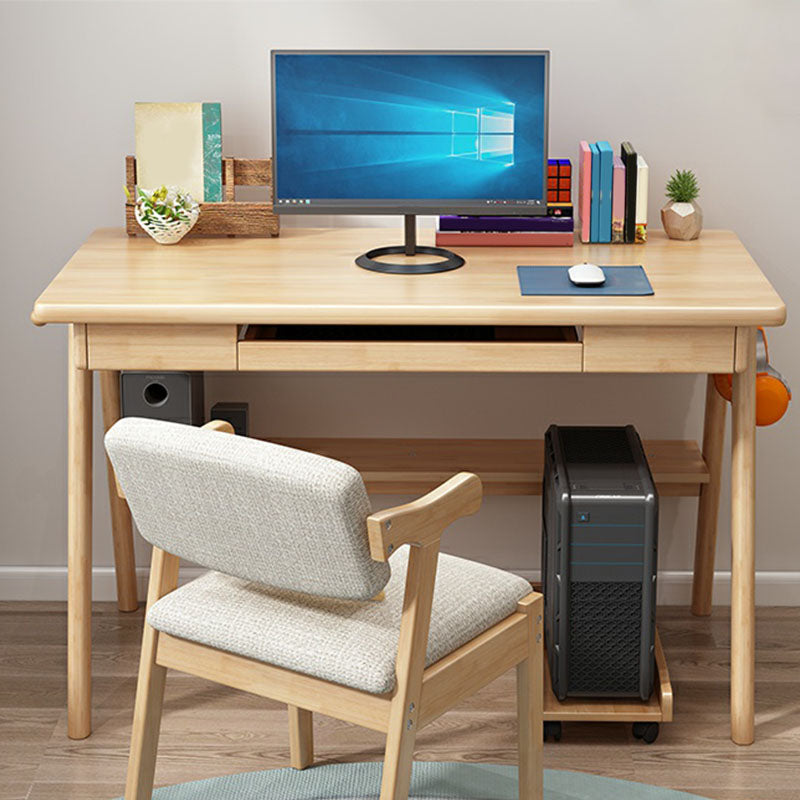 Bureau d'ordinateur en bois massif contemporain 29,5 pouces de haut du bureau d'écriture rectangulaire de 29,5 pouces de haut