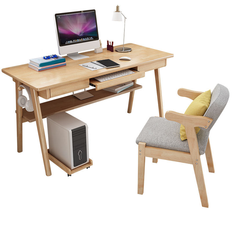 Bureau d'ordinateur en bois massif contemporain 29,5 pouces de haut du bureau d'écriture rectangulaire de 29,5 pouces de haut