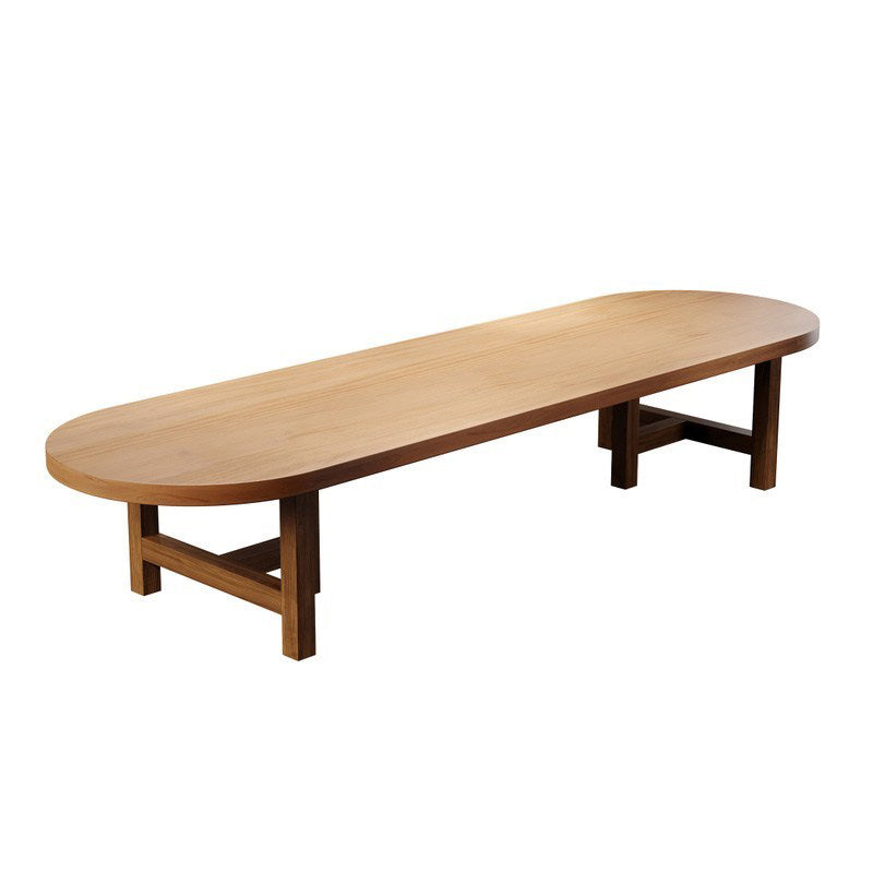 モダンな楕円形の松のライティングデスク29.5インチの高さ自然のオフィスデスク