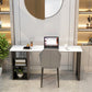Contemporary Steel Base Computer Desk 29.5 Inch High Home Writing Desk