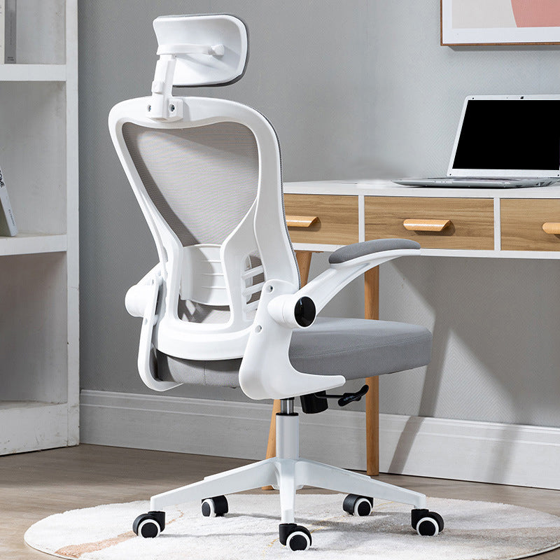 Sedia da ufficio ad armi imbottita meccanismo di inclinazione moderna sedia da scrivania ergonomica con ruote