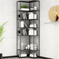 Contemporary Open Back Standard Bookshelf Metal Bookcase for Study Room Black Clearhalo 'Bookcases' 'furn' 'furn_bookcases' 'Furniture' 'Office Furniture' 7550488