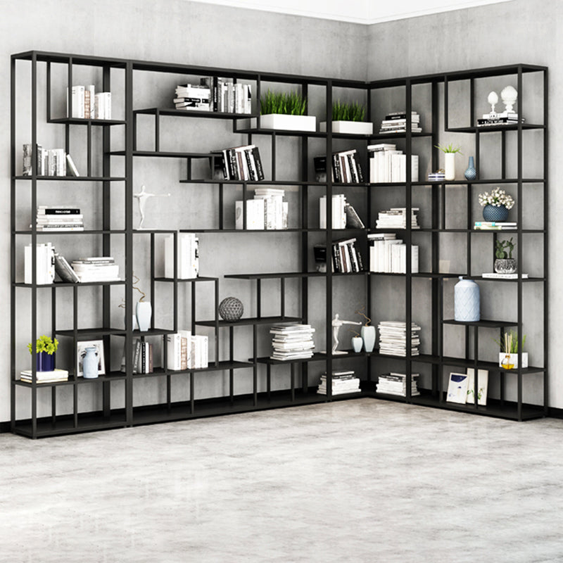 Contemporary Open Back Standard Bookshelf Metal Bookcase for Study Room Clearhalo 'Bookcases' 'furn' 'furn_bookcases' 'Furniture' 'Office Furniture' 7550490