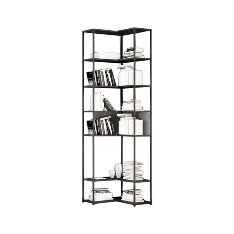Contemporary Open Back Standard Bookshelf Metal Bookcase for Study Room Clearhalo 'Bookcases' 'furn' 'furn_bookcases' 'Furniture' 'Office Furniture' 7550491