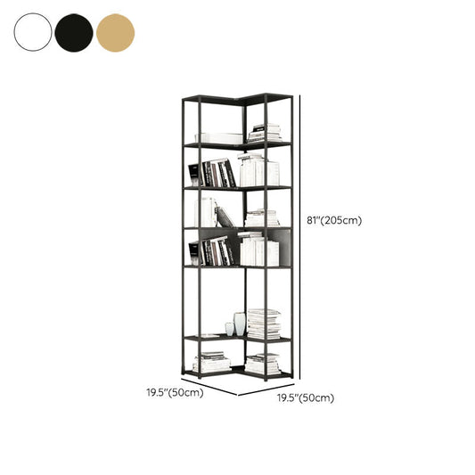 Contemporary Open Back Standard Bookshelf Metal Bookcase for Study Room Clearhalo 'Bookcases' 'furn' 'furn_bookcases' 'Furniture' 'Office Furniture' 7550492