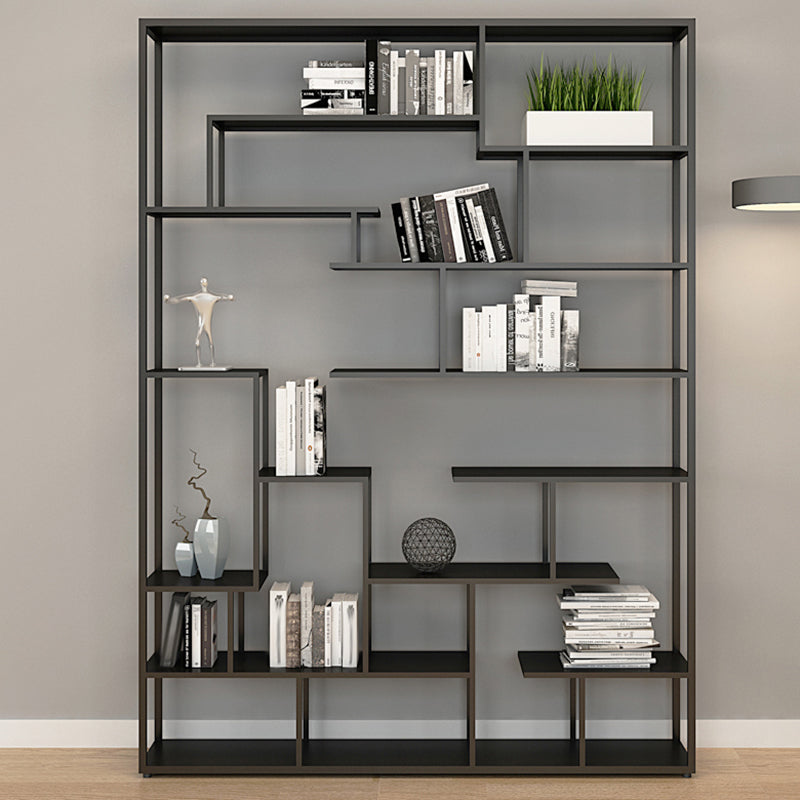 Modern Open Back Standard Bookshelf Metal Bookcase for Home Office 59.1"L x 9.8"W x 80.7"H Clearhalo 'Bookcases' 'furn' 'furn_bookcases' 'Furniture' 'Office Furniture' 7550494