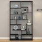 Modern Open Back Standard Bookshelf Metal Bookcase for Home Office 47.2"L x 9.8"W x 80.7"H Clearhalo 'Bookcases' 'furn' 'furn_bookcases' 'Furniture' 'Office Furniture' 7550495