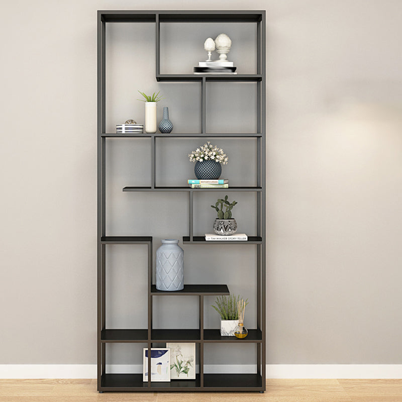 Modern Open Back Standard Bookshelf Metal Bookcase for Home Office 35.4"L x 9.8"W x 80.7"H Clearhalo 'Bookcases' 'furn' 'furn_bookcases' 'Furniture' 'Office Furniture' 7550496