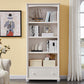 Pure White Standard Bookcase Contemporary Wooden Bookshelf with Shelves 23.6"L x 11.8"W x 70.9"H 1 Clearhalo 'Bookcases' 'furn' 'furn_bookcases' 'Furniture' 'Office Furniture' 7550508