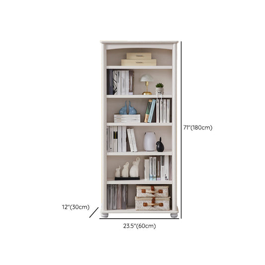 Pure White Standard Bookcase Contemporary Wooden Bookshelf with Shelves Clearhalo 'Bookcases' 'furn' 'furn_bookcases' 'Furniture' 'Office Furniture' 7550524