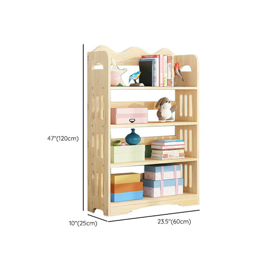 Open Back Standard Bookshelf Wooden Contemporary Bookcase with Shelves