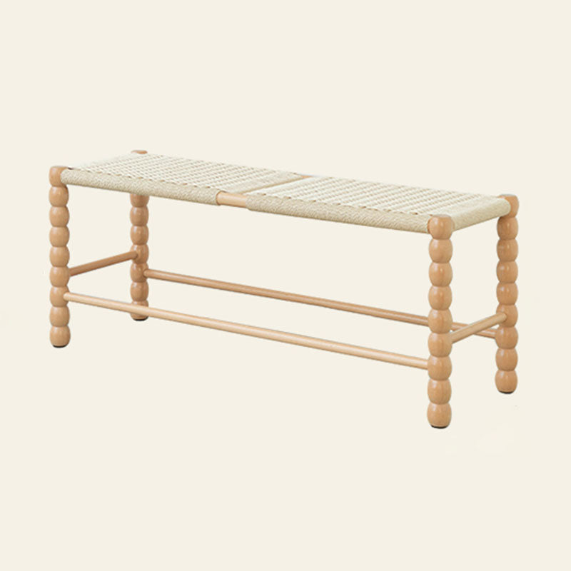 Tropical Backless Seating Bench Solid Wood Rectangle Bench for Bedroom 43.3"L x 13.8"W x 17.7"H Natural Clearhalo 'Benches' 'Chairs & Seating' 'furn' 'furn_benches' 'Furniture' 'Living Room Furniture' 7550606