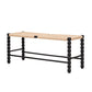 Tropical Backless Seating Bench Solid Wood Rectangle Bench for Bedroom 43.3"L x 13.8"W x 17.7"H Black Clearhalo 'Benches' 'Chairs & Seating' 'furn' 'furn_benches' 'Furniture' 'Living Room Furniture' 7550608