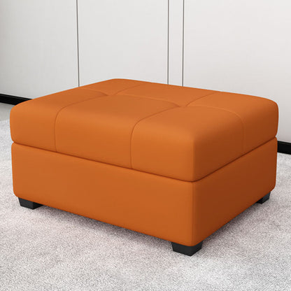 Modern Storage Ottomans Rectangle Leather Storage Ottomans with Legs Orange 1 Piece Clearhalo 'furn' 'furn_ottomans_poufs' 'Furniture' 'Living Room Furniture' 'Ottomans & Poufs' 'ottomans_poufs' 7550708