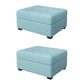 Modern Storage Ottomans Rectangle Leather Storage Ottomans with Legs Blue 2 Piece Set Clearhalo 'furn' 'furn_ottomans_poufs' 'Furniture' 'Living Room Furniture' 'Ottomans & Poufs' 'ottomans_poufs' 7550710