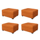 Modern Storage Ottomans Rectangle Leather Storage Ottomans with Legs Orange 4 Piece Set Clearhalo 'furn' 'furn_ottomans_poufs' 'Furniture' 'Living Room Furniture' 'Ottomans & Poufs' 'ottomans_poufs' 7550724