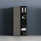 Contemporary Vertical File Cabinet Wooden Frame Storage File Cabinet 31"L x 16"W x 79"H Grey Left Door Clearhalo 'Filing Cabinets' 'filling_cabinets' 'furn' 'furn_filling_cabinets' 'Furniture' 'Office Furniture' 7550767