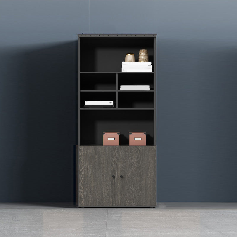 Contemporary Vertical File Cabinet Wooden Frame Storage File Cabinet 31"L x 16"W x 79"H Grey Double Sided Doors Clearhalo 'Filing Cabinets' 'filling_cabinets' 'furn' 'furn_filling_cabinets' 'Furniture' 'Office Furniture' 7550773