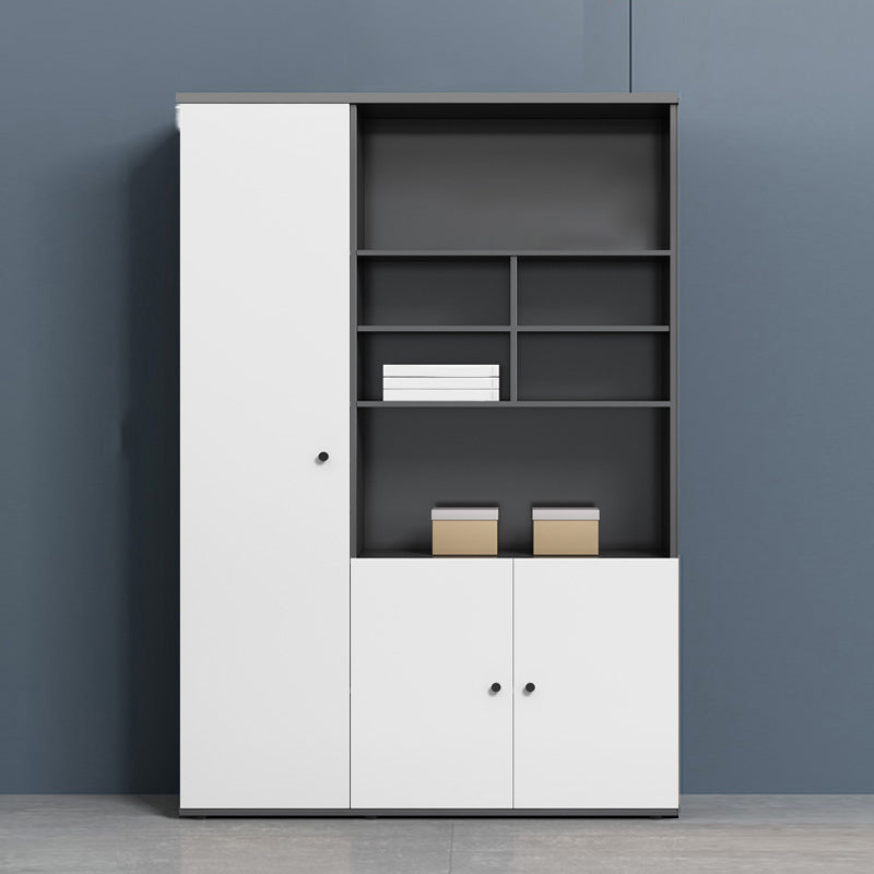 Contemporary Vertical File Cabinet Wooden Frame Storage File Cabinet 47"L x 16"W x 79"H White Left Door Clearhalo 'Filing Cabinets' 'filling_cabinets' 'furn' 'furn_filling_cabinets' 'Furniture' 'Office Furniture' 7550778