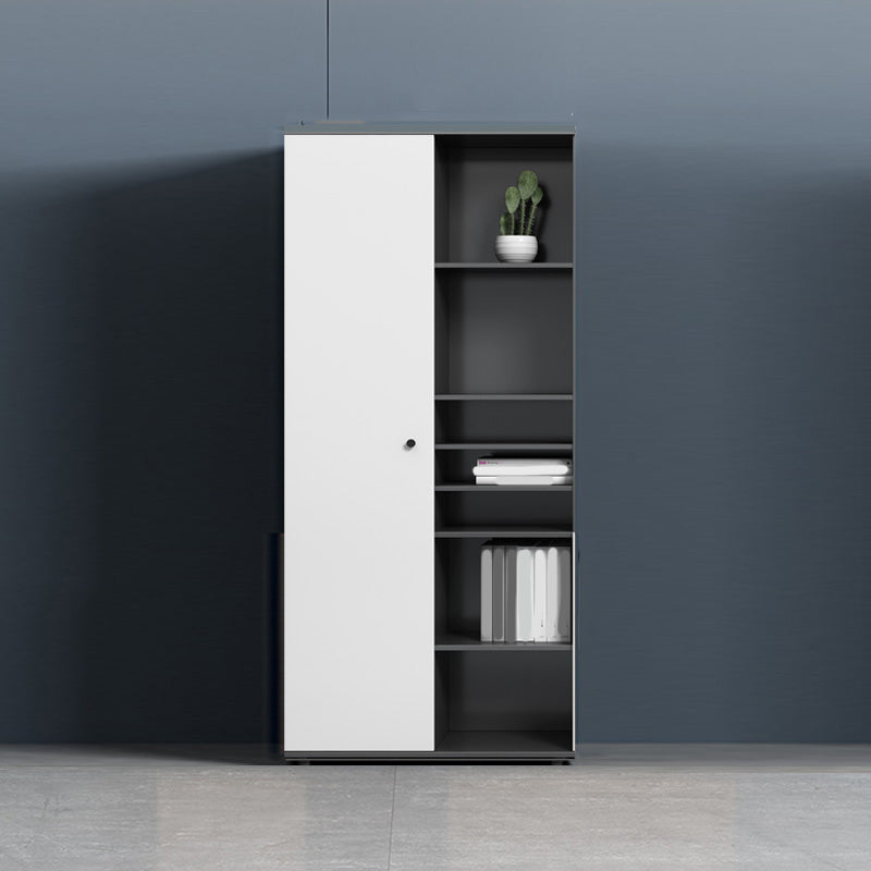 Contemporary Vertical File Cabinet Wooden Frame Storage File Cabinet 31"L x 16"W x 79"H White Left Door Clearhalo 'Filing Cabinets' 'filling_cabinets' 'furn' 'furn_filling_cabinets' 'Furniture' 'Office Furniture' 7550781