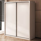 Bedroom Wooden Storage Cabinet Modern Style Armoire with Garment Rod