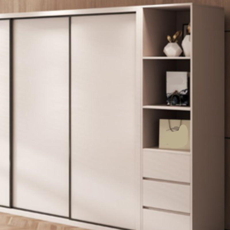 Armoire de rangement en bois de chambre Armoire de style moderne avec canne à vêtements