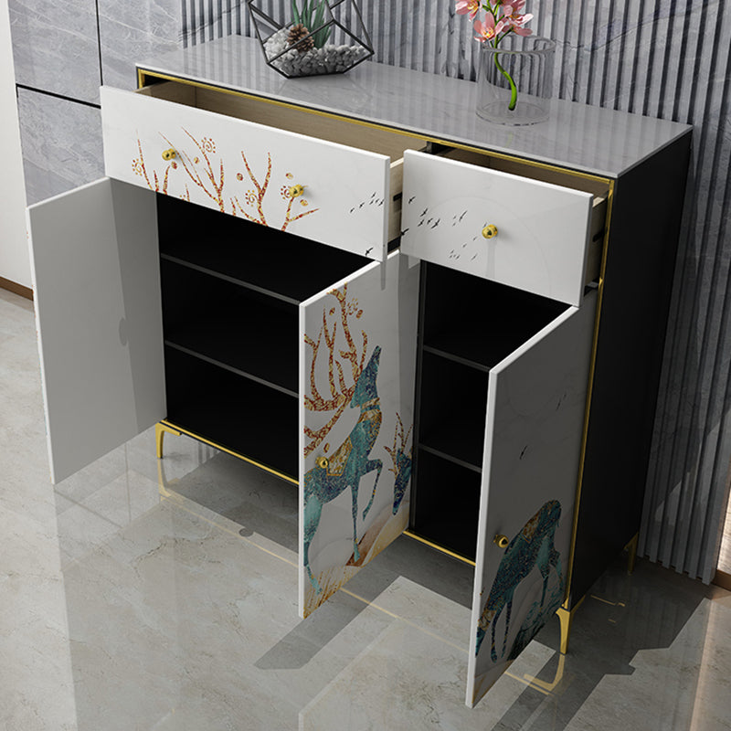 Glam Sideboard Cabinet Stone Sideboard with Drawers for Living Room Clearhalo 'buffet_sideboard' 'Buffets & Sideboards' 'furn' 'furn_buffet_sideboard' 'Furniture' 'Kitchen & Dining Furniture' 7551748