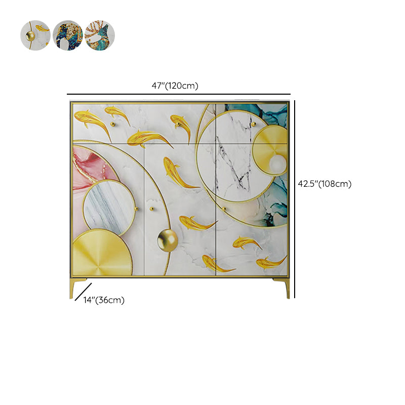 Glam Sideboard Cabinet Stone Sideboard with Drawers for Living Room Clearhalo 'buffet_sideboard' 'Buffets & Sideboards' 'furn' 'furn_buffet_sideboard' 'Furniture' 'Kitchen & Dining Furniture' 7551756