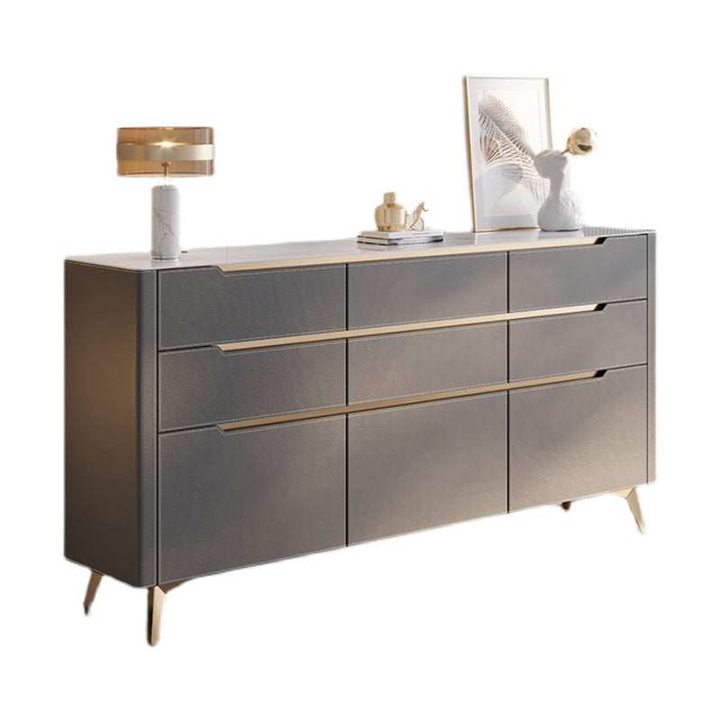 Contemporary Sideboard Cabinet Stone Sideboard Table with Drawers for Kitchen Clearhalo 'buffet_sideboard' 'Buffets & Sideboards' 'furn' 'furn_buffet_sideboard' 'Furniture' 'Kitchen & Dining Furniture' 7551814