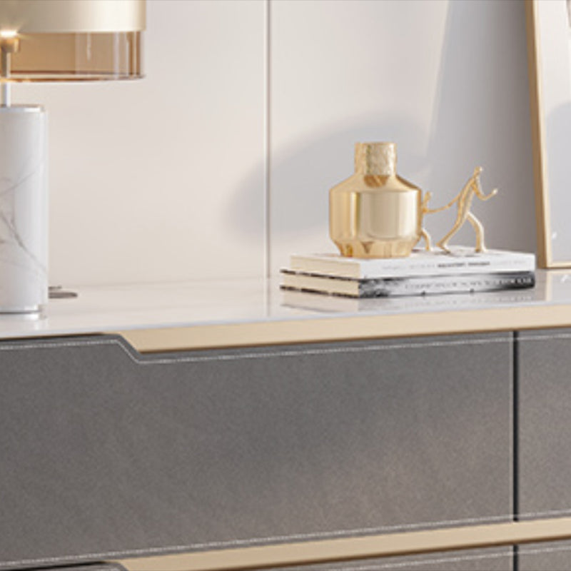 Contemporary Sideboard Cabinet Stone Sideboard Table with Drawers for Kitchen Clearhalo 'buffet_sideboard' 'Buffets & Sideboards' 'furn' 'furn_buffet_sideboard' 'Furniture' 'Kitchen & Dining Furniture' 7551817