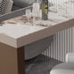 Double Pedestal Pub Height Dining Table Glam Counter Wine Table